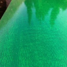 Gloss green maple skateboard deck